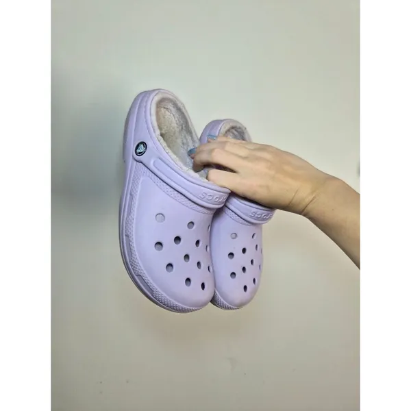 CROCS Purple Lined Clogs in Light Lavender Womens 8 Mens 6 - Image 8