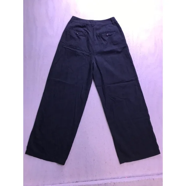 Madewell Wide Leg Pants Womens 4 Black Lyocell Linen Pleated Trousers - Image 11