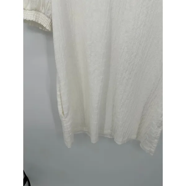 BB Dakota Steve Madden Womens Off White‎ Mini Dress Size M V-Neck Puff Sleeve - Image 4