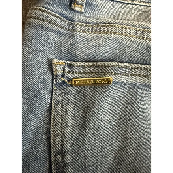 Michael Kors Women's Bootcut Light Wash Blue Denim Jeans Stretch Mid Rise Sz 6 - Image 16
