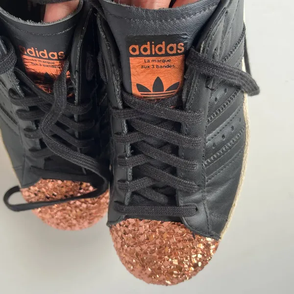 Adidas Superstar Y2K Womens 7.5 Shoes Sneakers Festival Glam Streetwear Black - Image 10