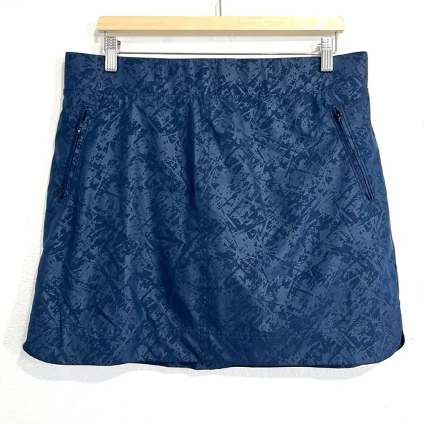 ORVIS Travel Skort Large Shattered‎ Glass Embossed print Blue Pull-On Athletic - Image 3
