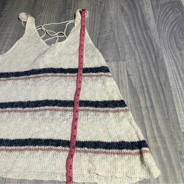 American Eagle Outfitters Navy Blue Pink White Striped Knit Tank Top; XL Women’s - Image 5