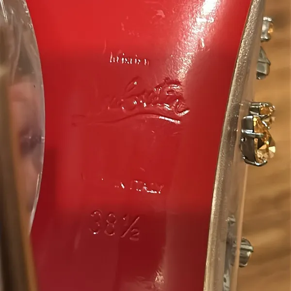 Christian Louboutin Degraqueen Clear Pointed Toe Pump size 38.5 - Image 12