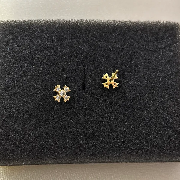 7mm CZ Cross Stud Earrings for Men Women Streetwear Punk Hip Hop Unisex Earrings - Image 3