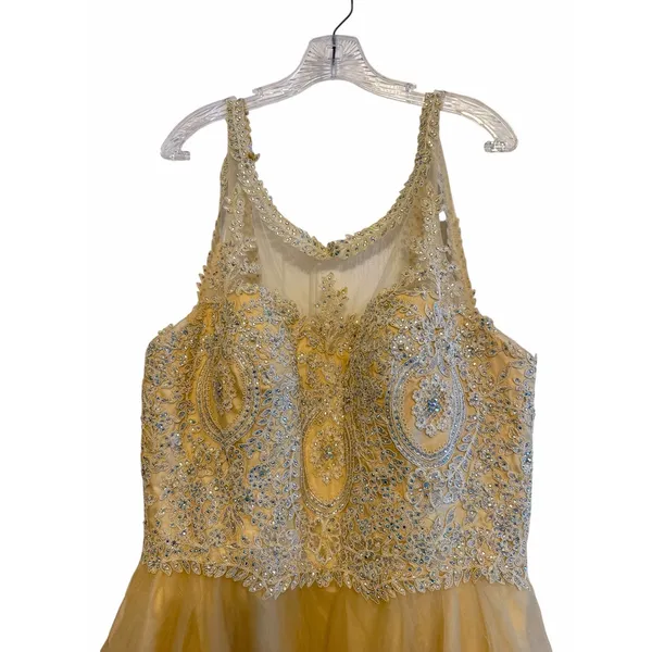 Let's Gold Jeweled Tulle Homecoming Dress - Size 3XL - Image 6