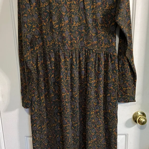 L.L. Bean Women's Paisley Floral Cotton Maxi Dress Multicolor - Image 5