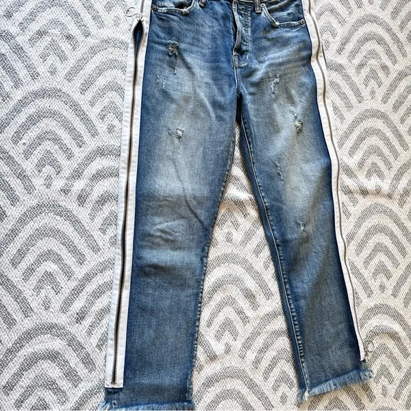 PISTOLA Charlie High Rise Straight Leg Button Fly Zipper Blue Denim Jeans 26 - Image 6