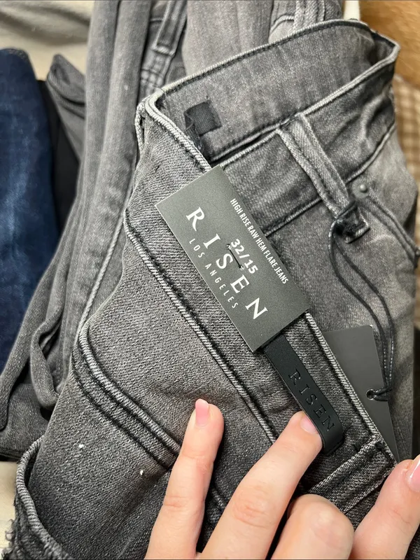 Risen Jeans High Rise Raw Hem Flare Jeans - Image 4