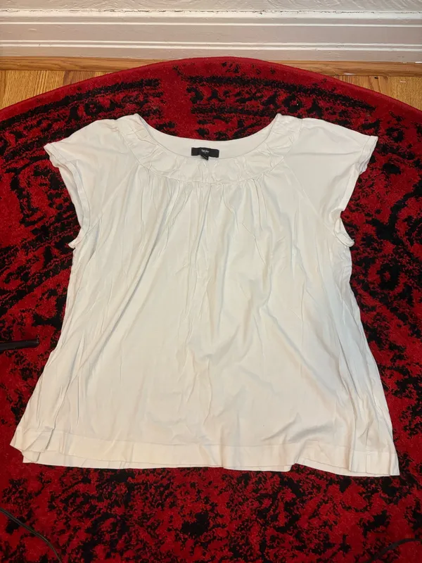 white lightweight plain summer blouse / top Size 28W - Image 8