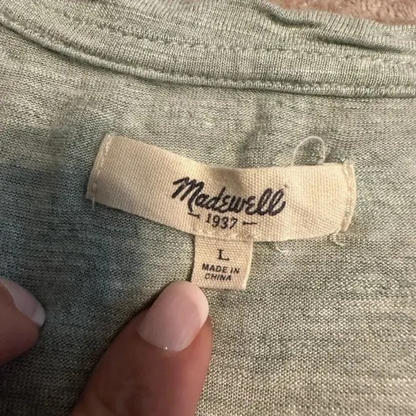 Madewell Tank Size Large Green Viscose Sleeveless - Image 6