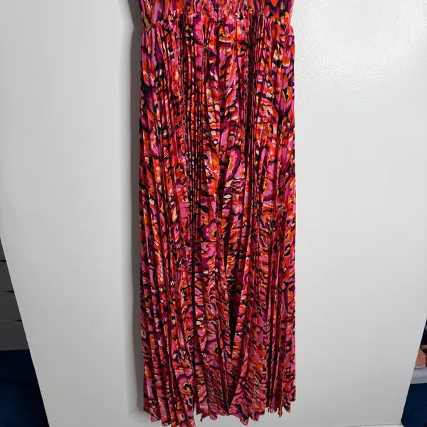 NWT Petal & Pup Achanti‎ Pleated Maxi Dress Pink Multi XS Wedding Guest Feminine - Image 4