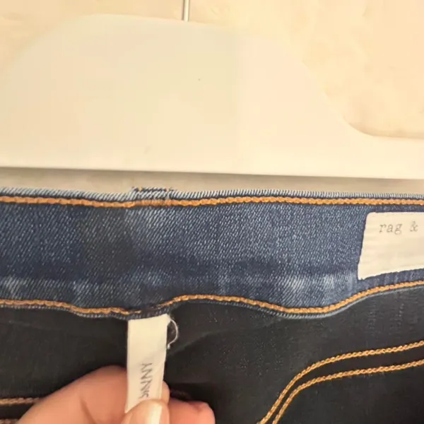 Rag & Bone Skinny Jeans Womens 27 Blue‎ Denim Dark Wash Distressed Stretch - Image 8