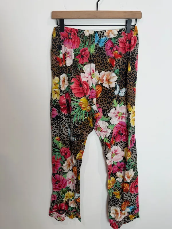 Johnny Was Sandra Long Pajamas Floral Cheetah Print - Image 12