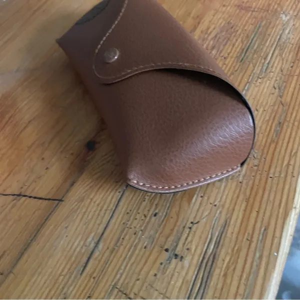 Ray Ban Brown Leather Sunglasses Case with‎ Minimalist Design (CASE ONLY) - Image 5
