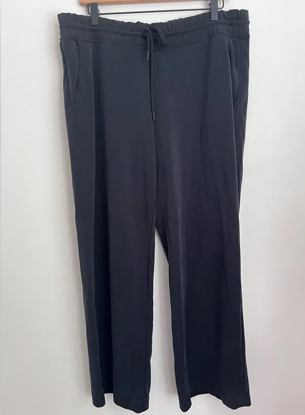 Athleta Seasoft Straight Pants black drawstrings XL tall - Image 2