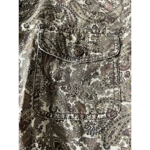 Ralph Lauren Paisley Button Down Shirt Brown Multicolor Long Sleeve Small - Image 5