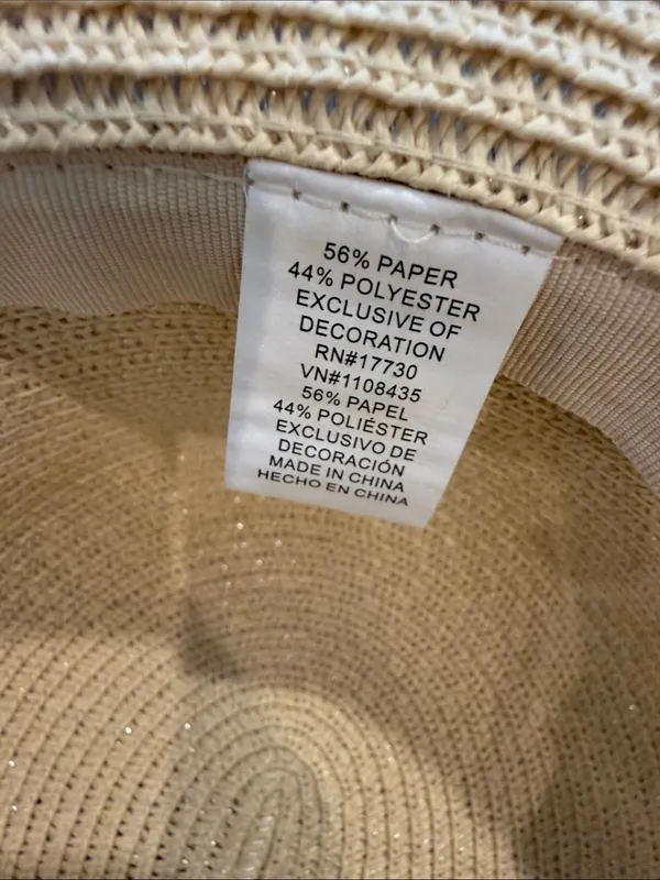 Target Wide Brim Straw Sun Hat with Black Band - C54-077 - Image 3
