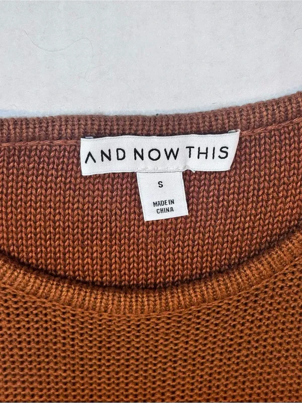 And Now This Knit Maxi Dress S Rust Brown Sleeveless Side Slit Sweater Stretch - Image 7