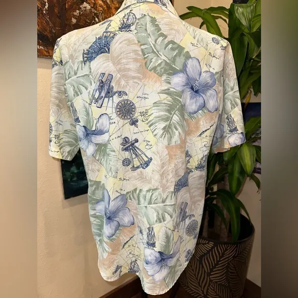 Guc Cape Cod Summer Short Sleeve Button Down Shirt For Women Sz M - Image 3