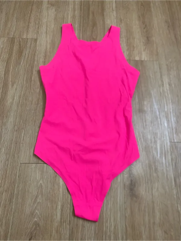 Smoothez by aerie Hot Pink Racerback Bodysuit - Women's Slim Fit - Image 3
