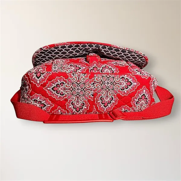 Vera Bradley Frankly Scarlet Red‎ Pink Quilted Messenger Bag Laptop Tote Boho - Image 9