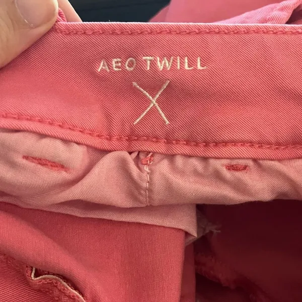 American Eagle Super Stretch Pink Aeo Twill Midi Shorts Size 27 Summer Preppy - Image 7