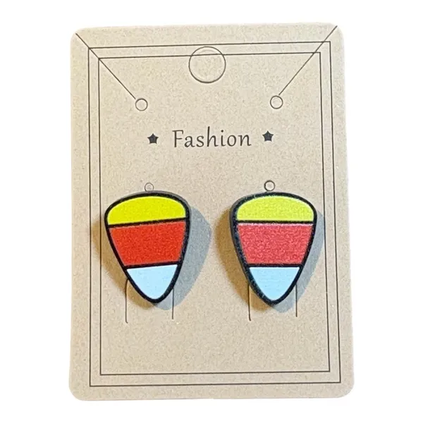 Candy Corn Stud Earrings Women OS Multicolor‎ Halloween Spooky Festive - Image 2