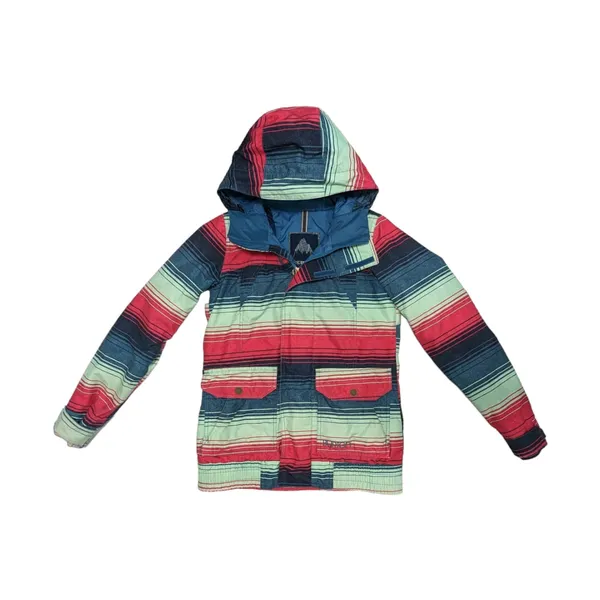 Burton Cassidy Jacket Snowboarding Ski Coat Striped Da Nang Dryride Pink Green - Image 2