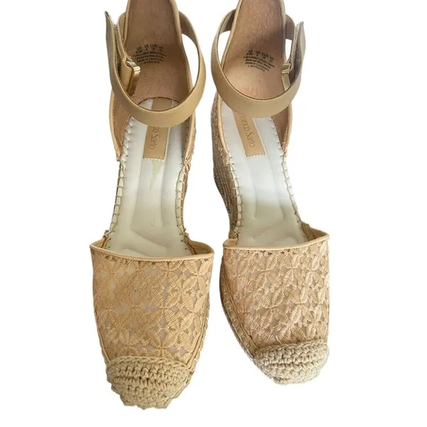 Franco Sarto Marsha Espadrille Wedge Sandals Beige Size 8.5 M - Image 2