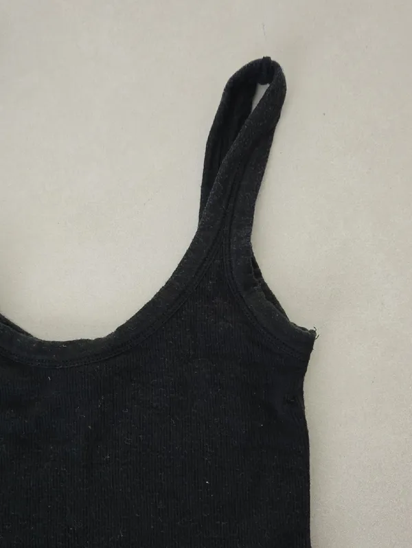 All Saints Black Ribbed Tank Bodysuit Size S - Image 3