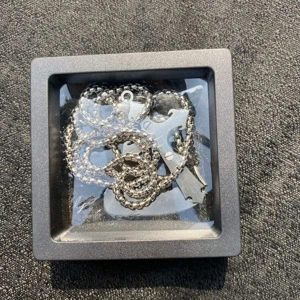 💎🩶 New Crystal Embellished Stainless Steel Two Tone Gold & Silver Edgy Crucifixion Cross Pendant Necklace 🩶💎 - Image 12