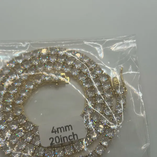 Moissanite Tennis Chain ICED Out Necklace 4mm Hip Hop VVS1 New Gold No Pass 20” - Image 4