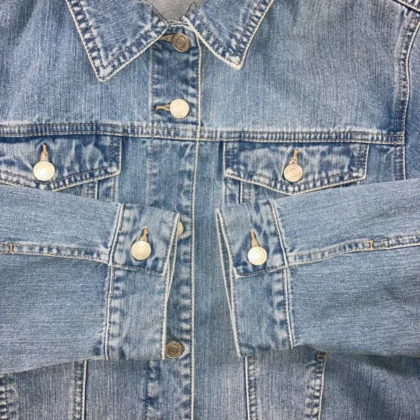 Vintage 90s Montego Denim Jacket Women L Cotton Trucker Blue Medium Wash EU - Image 15