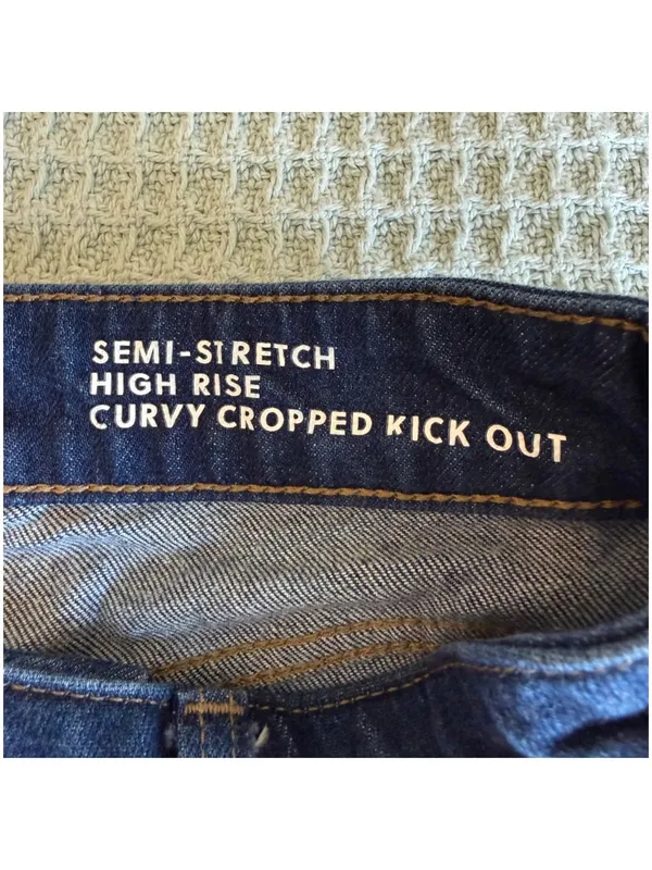 J.Crew Curvy Cropped Kick Out Jeans Womens 28 High Rise Dark Wash Denim CN340 - Image 4