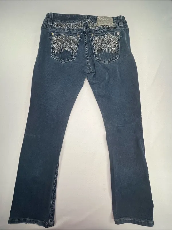 ⁠Miss Me Mid-Rise Easy Bootcut Embellished Sequins Studs Womens Jeans Size 30 - Image 6