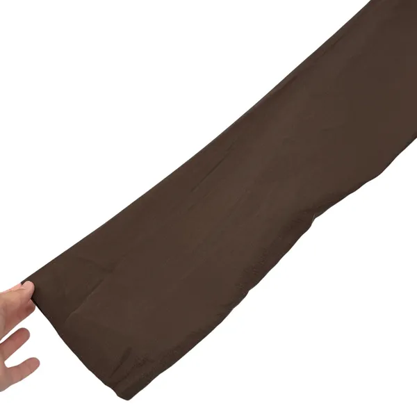 Zara NWT Brown Modal Blend Asymmetric Ruffle Hem Mini Dress M Long Sleeve - Image 4