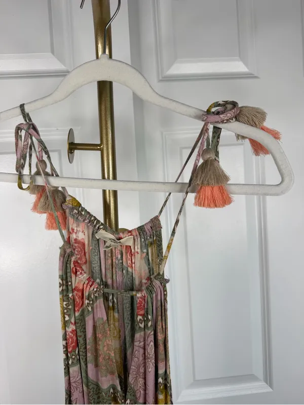 Easel Size L Boho Paisley Wide Leg Tassel Jumpsuit NWOT - Image 3