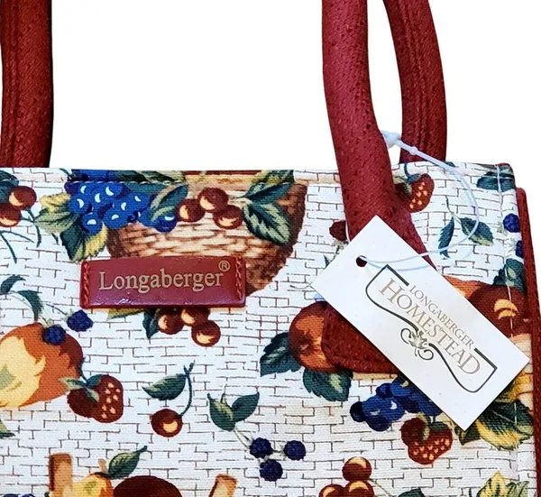 New Longaberger Homestead Collection Fruit Handbag Purse Tote Bag Small - Image 3
