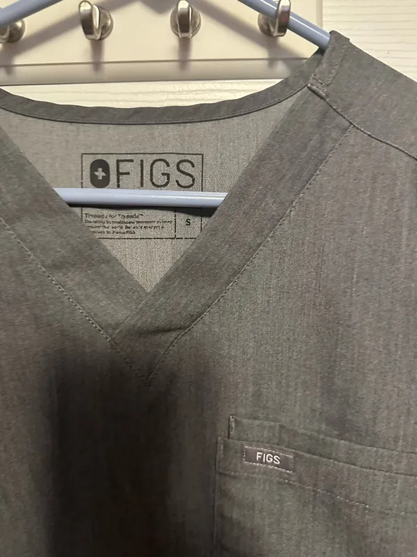 Figs Charcoal Scrub Pants with Teal Drawcord - Image 4