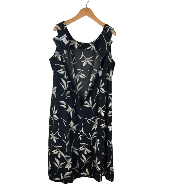 Vintage Y2K Dressbarn Black Tropical A-Line Dress Women’s Size 20 - Image 6