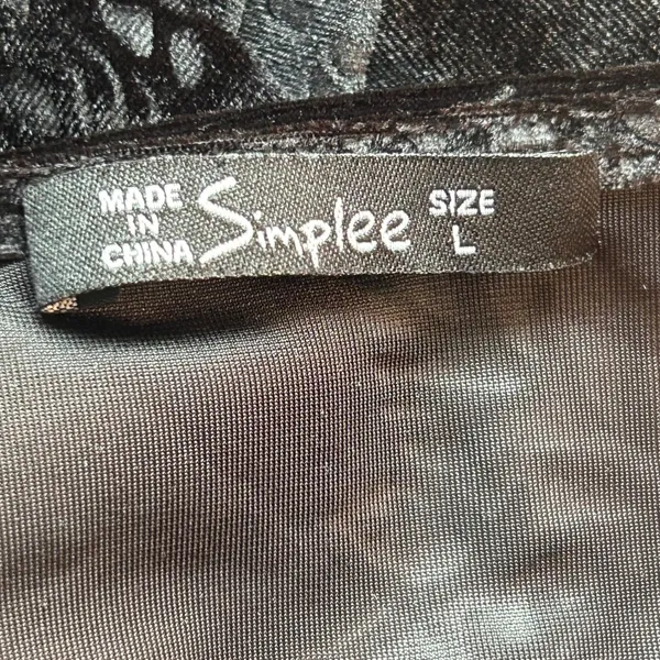 Velvet Burnout Wrap Dress‎ Black Large - Image 7