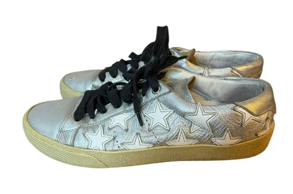Saint Laurent Court Classic Silver Star Sneakers - Image 5