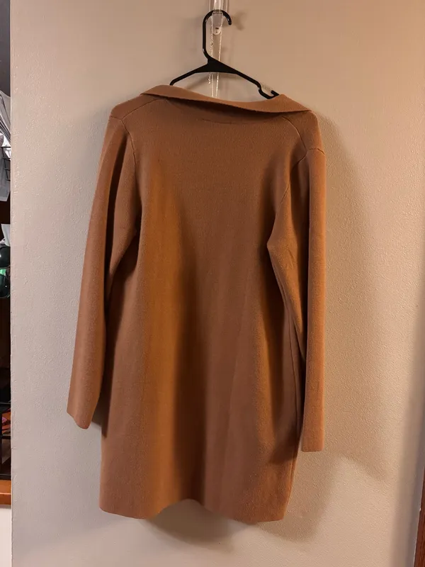Fortune + Ivy Tan Naji Collared Viscose Coatigan - Image 2
