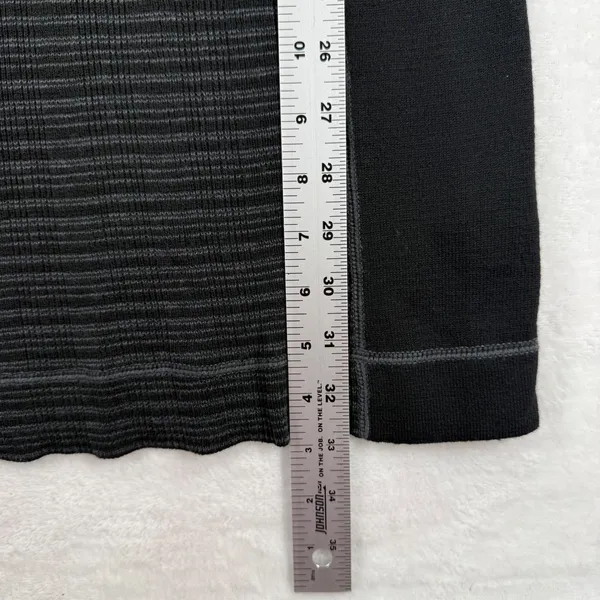 prAna Women Black Gray Striped Wool‎ Blend Funnel Neck Sweater Dress Small - Image 5