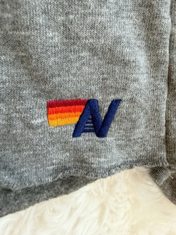 Aviator Nation Bolt Stitch Chevron Split Neck Cropped Hoodie - Image 4