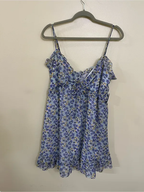 NEW Altar’d State Blue Floral Mini Dress Size XL NWT - Image 3