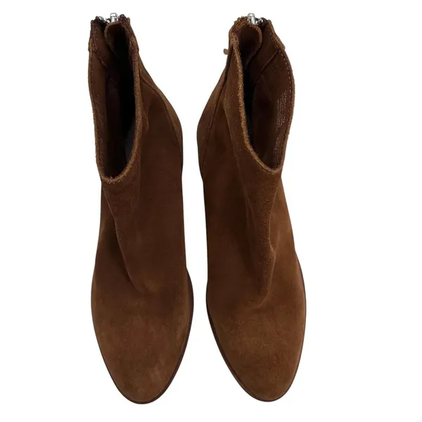 Steve Madden Legally Suede Ankle Booties Size 5.5 M Brown Back Zipper NWOB‎ - Image 3