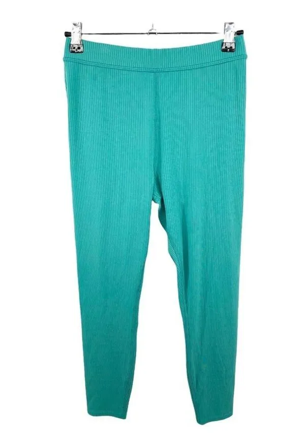 Alo Yoga Teal Blissful High-Waisted Ribbed Leggings Full Length Sz S Athleisure - Image 5