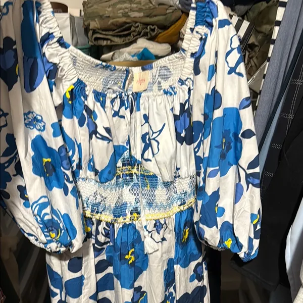 Anthropologie Plenty by Tracy Reese Off-The-Shoulder Puff-Sleeve Smocked Dress - Image 4